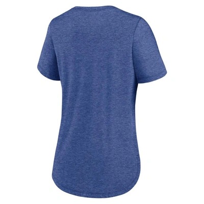 Shop Nike Heather Royal Los Angeles Dodgers Knockout Team Stack Tri-blend T-shirt
