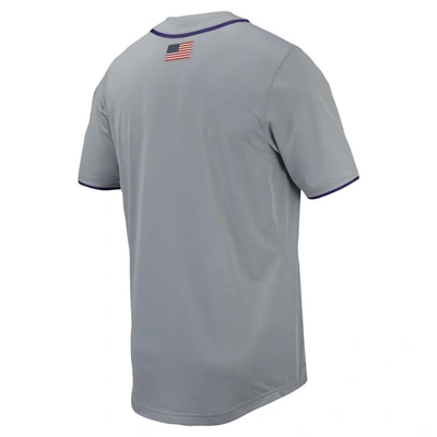 Shop Nike Gray Lsu Tigers Replica Full-button Baseball Jersey
