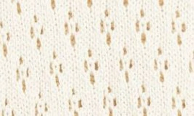 Shop Frame Open Stitch Long Sleeve Organic Cotton Blend Shift Dress In Ecru