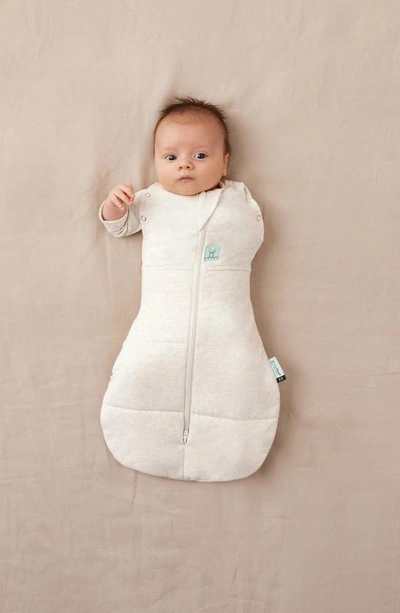 Shop Ergopouch 2.5 Tog Cocoon Stretch Organic Cotton Convertible Swaddle Bag In Oatmeal Marle