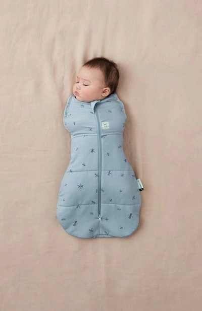 Shop Ergopouch 2.5 Tog Cocoon Stretch Organic Cotton Convertible Swaddle Bag In Dragonflies