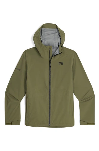 Shop Outdoor Research Stratoburst Packable Rain Jacket In Ranger Green