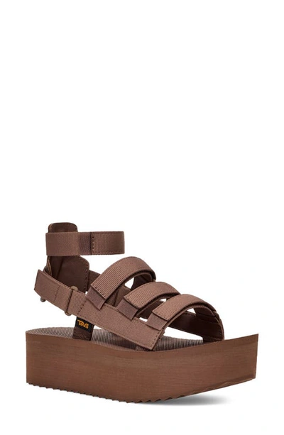 Shop Teva Mevia Flatform Strappy Sandal In Acorn