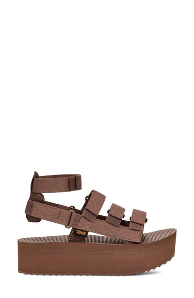 Teva Mevia Flatform Strappy Sandal In Acorn