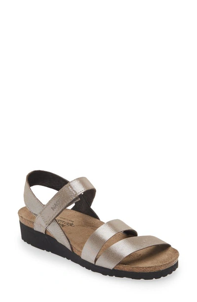 Shop Naot 'kayla' Sandal In Silver Threads Leather