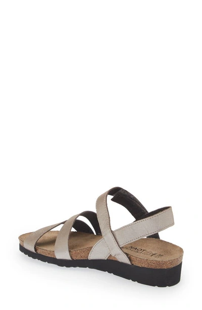 Shop Naot 'kayla' Sandal In Silver Threads Leather