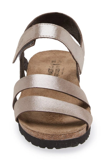 Shop Naot 'kayla' Sandal In Silver Threads Leather