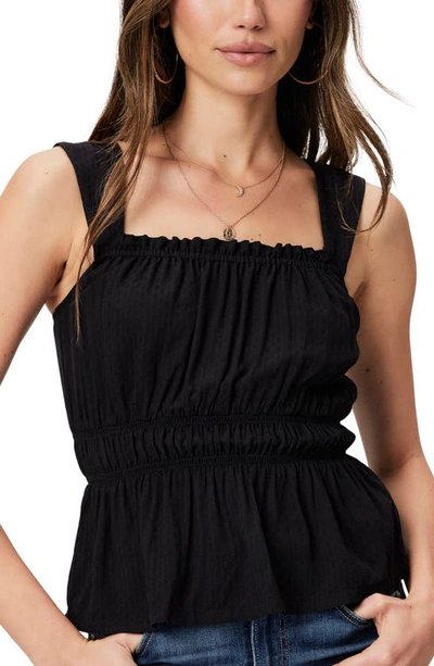 Shop Paige Laureth Shirred Top In Black