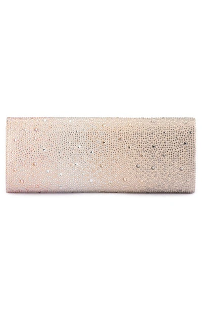 Olga Berg Camille Ombré Hot Fix Crystal Clutch In Blush