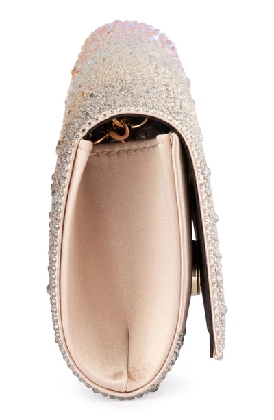 Olga Berg Camille Ombré Hot Fix Crystal Clutch In Blush