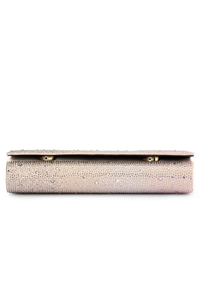 Olga Berg Camille Ombré Hot Fix Crystal Clutch In Blush