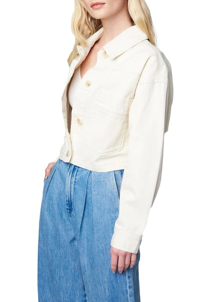 Shop Blanknyc Oversize Crop Cotton Jacket In Casa Blanca