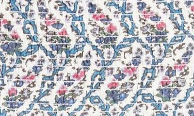 Shop Isabel Marant Étoile Naomi Floral Mix Print Tiered Cotton Miniskirt In Ecru