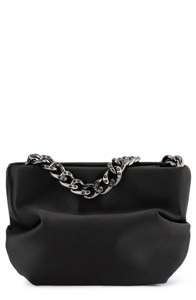 Shop Olga Berg Jule Satin Top Handle Bag In Black
