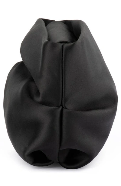 Shop Olga Berg Jule Satin Top Handle Bag In Black