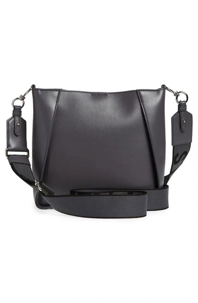 Shop Stella Mccartney Mini Faux Leather Crossbody Bag In Slate