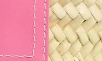 Shop Jacquemus Le Petit Panier Soli Woven Palm Basket Bag In Neon Pink