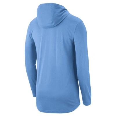 Shop Nike Carolina Blue North Carolina Tar Heels Campus Performance Long Sleeve Hoodie T-shirt In Light Blue