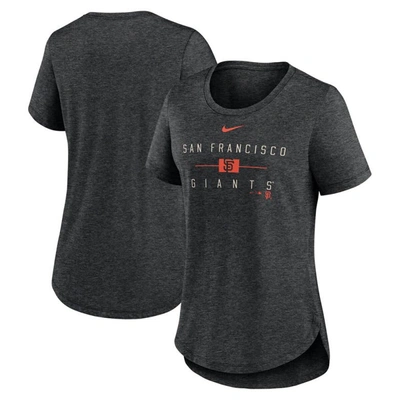 Shop Nike Heather Black San Francisco Giants Knockout Team Stack Tri-blend T-shirt