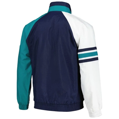 Shop Starter Navy/white Seattle Mariners Elite Raglan Half-zip Jacket