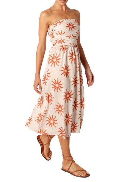 Petal And Pup Ryder Strapless Midi Dress In Soleil