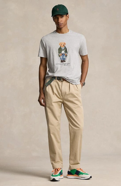 Shop Polo Ralph Lauren Polo Bear Graphic T-shirt In Sp24 Andover Hthr Hrtg Bear