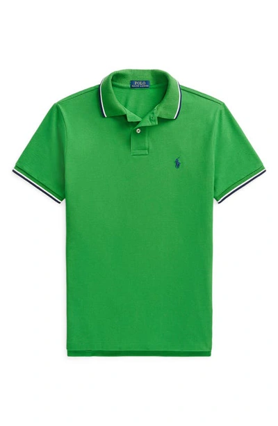 Shop Polo Ralph Lauren Tipped Cotton Piqué Polo In Preppy Green