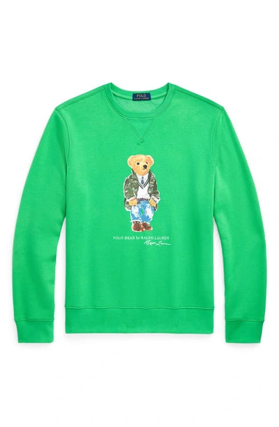 Shop Polo Ralph Lauren Polo Bear Graphic Sweatshirt In Tiller Green