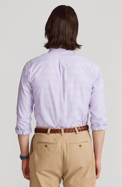Shop Polo Ralph Lauren Washed Pinpoint Oxford Button-down Shirt In Purple