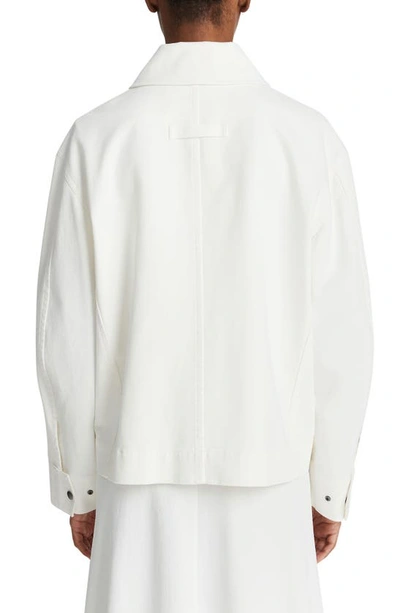 Shop Vince Stretch Cotton Utility Jacket In Off White