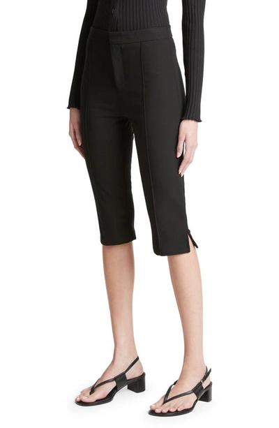 Vince Mid-rise Slim-fit Capris In Black