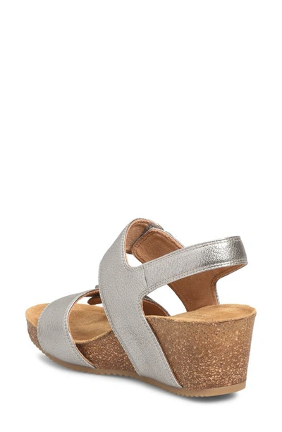 Shop Comfortiva Erlina Wedge Sandal In Grey-gold