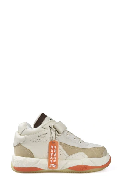 Zigi Torani Platform Sneaker In White/beige