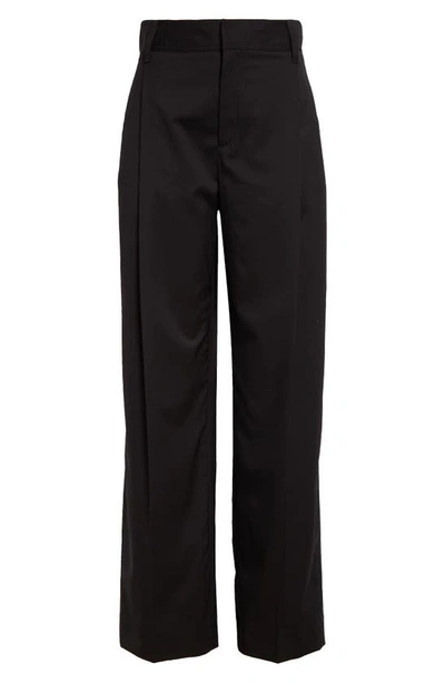 Shop Maria Mcmanus Straight Leg Stretch Wool Trousers In Black