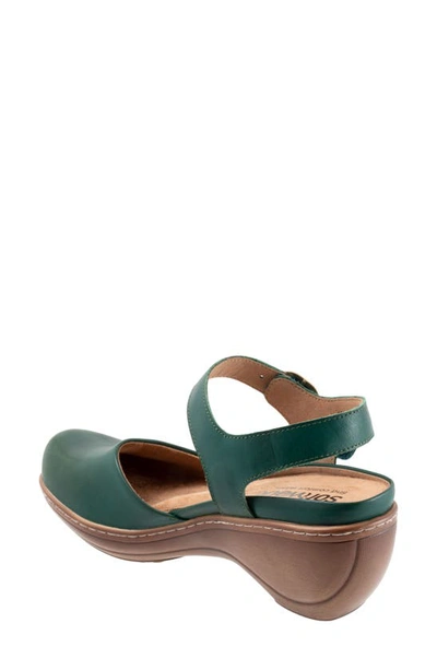 Softwalk Mabelle Ankle Strap Clog In Dk Green