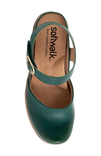 Softwalk Mabelle Ankle Strap Clog In Dk Green