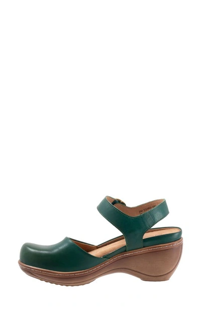 Softwalk Mabelle Ankle Strap Clog In Dk Green