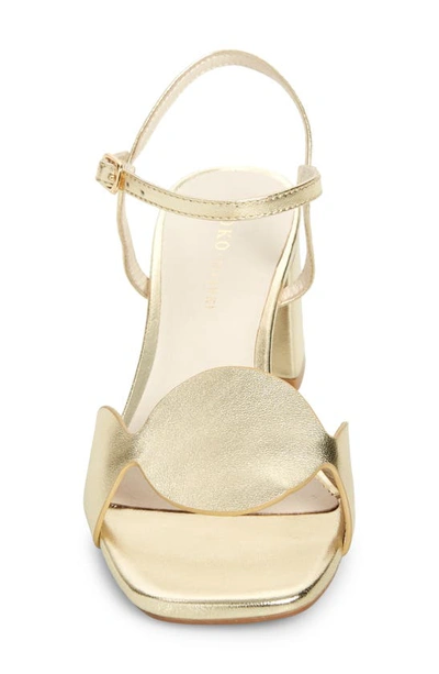 Koko + Palenki Sphere Ankle Strap Sandal In Gold Metallic Leather