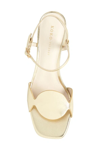 Koko + Palenki Sphere Ankle Strap Sandal In Gold Metallic Leather