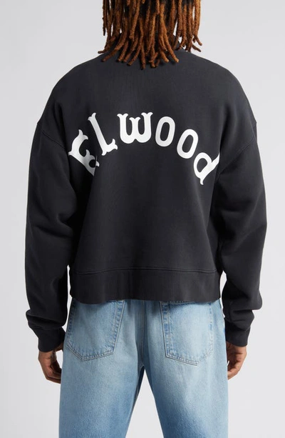 Shop Elwood Oversize Quarter Zip Sweatshirt In Black Ink