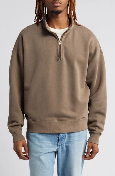 Shop Elwood Oversize Quarter Zip Sweatshirt In Phantom