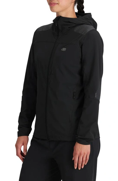 Shop Outdoor Research Ferrosi Water Resistant Duraprint Hooded Jacket In Black