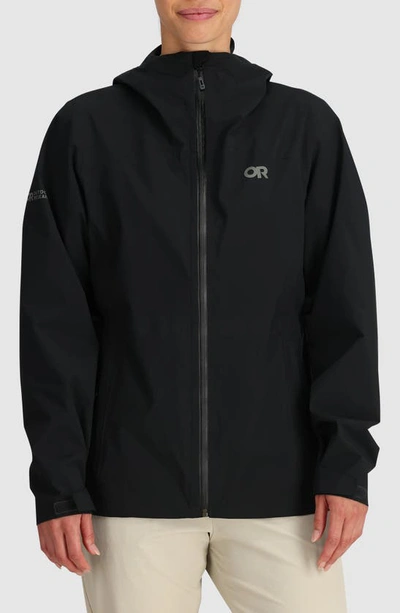 Shop Outdoor Research Stratoburst Packable Rain Jacket In Black