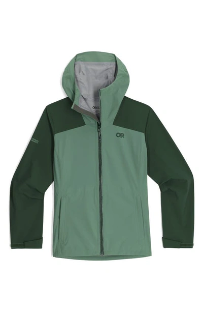 Shop Outdoor Research Stratoburst Packable Rain Jacket In Balsam/ Grove
