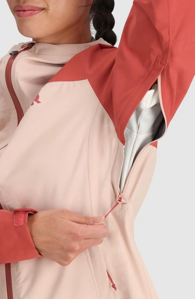 Shop Outdoor Research Stratoburst Packable Rain Jacket In Sienna/ Moondust