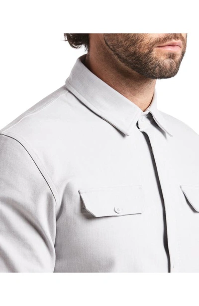 Shop Public Rec Stretch Thermal Button-up Shirt In Heather Silver Spoon