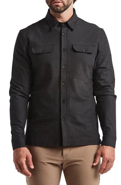 Shop Public Rec Stretch Thermal Button-up Shirt In Heather Charcoal