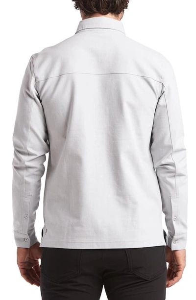 Shop Public Rec Stretch Thermal Button-up Shirt In Heather Silver Spoon