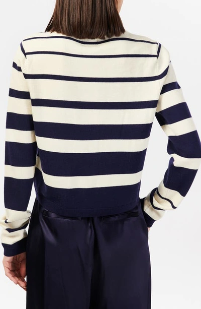 Shop Cami Nyc Kimbra Stripe Merino Wool Cardigan In Shadow Stripe