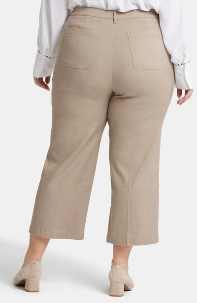 Nydj Utility Wide Leg Capri Linen Blend Pants In Saddlewood